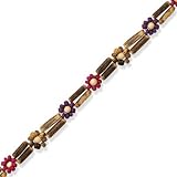 Wood Anklet Tube Bead Pink and purple Coco Bead Flowers Adjustable Length