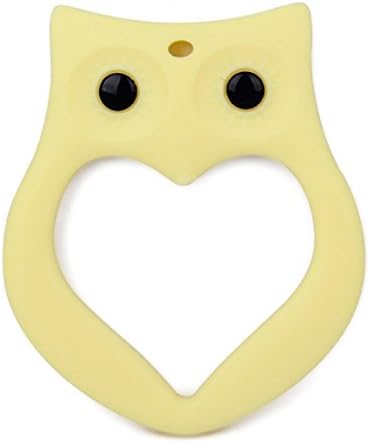 Yelovemei Hot Sales FDA Silicone Baby Soft Chewable Toys BPF Free Silicone Owl Style Silicone Baby Teething Toys (yellow)
