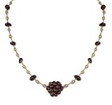 Pearl and garnet necklace, 'Caviar' 17