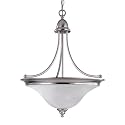 Westinghouse 64095 Brandt Point Three-Light Pendant, Brushed Nickel with White Alabaster Globe