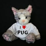 Plush Stuffed Cat (Kit Kat) toy I Love Pug t-shirt