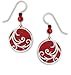 Adajio by Sienna Sky Bright Red Disc Polished Overlay Sterling Silver Earrings 7458