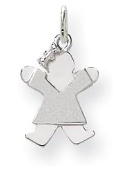 14k White Gold Mini Girl Charm Cyber Monday Special