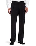 Haggar Mens Tonal Stria Pleat Front Cuff Dress Pant