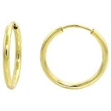 14k Small Endless Hoop Earrings - Measures 10x10mm - JewelryWeb