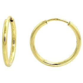 14k Small Endless Hoop Earrings - Measures 10x10mm