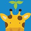 Yuko Lau Peek-A-Boo VII Giraffe Art Print Poster - 12x12 Art Poster Print by Yuko Lau, 12x13