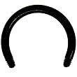 14 Gauge Black 1/2" BIOPLAST Flexible Replacement Horse Shoe Circular Barbell