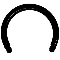 14 Gauge Black 1/2 Bioplast Flexible Replacement Horse Shoe Circular Barbell
