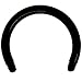 14 Gauge Black 1/2 Bioplast Flexible Replacement Horse Shoe Circular Barbell