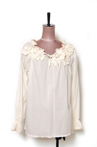 (カプチーノ) CAPUCCINO フラワーコットンブラウスチュニック