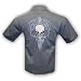 Winged Skull, emdroidered Biker work shirt, Guardian, Dragonfly