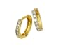 14K Yellow Gold Huggies Earrings with Channel Set Diamonds