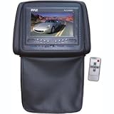Pyle PL72HRBK Adjustable Headrests w/ Built-In 7'' TFT/LCD Monitor W/IR Transmitter & Cover (Black)