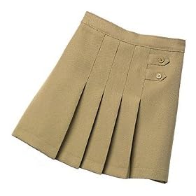 School Uniform Basic Khaki Pleated Skort