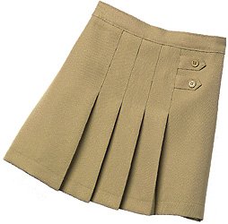School Uniform Basic Khaki Pleated Skort