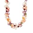 14k Gold, Freshwater Pearl & Semi-Precious Stone Cluster Necklace- 17"