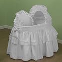 Pindot Bassinet Bedding Set - color: White/White