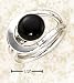 Sterling Silver Black Onyx Button Ring With Open Loop Shank - Size 7.0