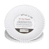 "What Is It?" Reusable White Appetizer or Dessert Plate, 6 Inch Melamine, Set of 4
