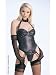 FAUX LEATHER BUCKLE HALTER STRAP CORSELE