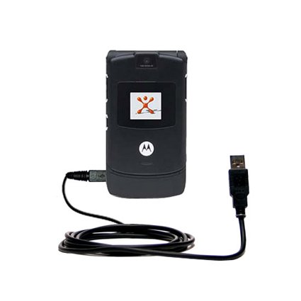 Classic Straight USB Cable for the Motorola RAZR V3 with Power Hot Sync and Charge capabilities - uses Gomadic TipExchange Technology
