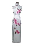 Snow white hand-painted pure silk dress