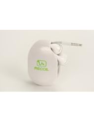 Recoil AUTOMATIC Cord Winder for Headphones, Earbuds and USB Cables. Untangle Your Life! White, Small