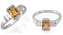 Radiant Cut Citrine Ring Sterling SIlver