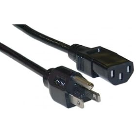 Power Cord, UL / CSA, Color Black, 3 ft