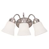 Sea Gull Lighting 44020-962 Westmont 3-Light Vanity with Satin White Glass, Brushed Nickel