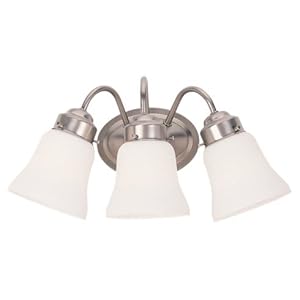 Sea Gull Lighting 44020-962 Westmont 3-Light Vanity with Satin White Glass, Brushed Nickel by 