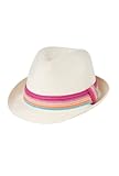 Luxury Lane Little Girls Off White Fedora Hat with Rainbow Band