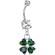 Artisan Crafted Emerald Green Heart Shamrock Belly Ring