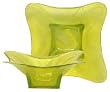 Colorful Recycled Art Glass Small Banana Yellow Wing Bowl 7 1/2"D, 2 1/2"H