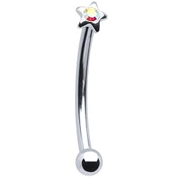 Stainless Steel Aurora Gem Star Eyebrow Ring