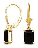 14k Gold & Black Onyx Rectangle Drop Earrings