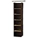 Household Essentials 6-Shelf Hanging Closet Organizer, Coffee Linen