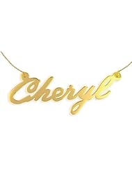 Name Necklace 24K Gold Plated Sterling Silver Personalized Handcrafted with Name of Your Choice - Made in USA