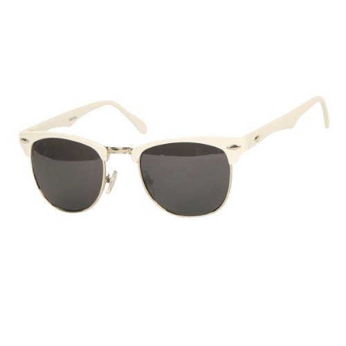 "Retro Specs" Vintage Style Fashion Sunglasses (White)