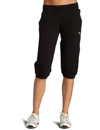 PUMA Women's Capri Sweat Pants, Black, X-Small at Amazon Womenâs Clothing store: Athletic Pants