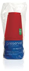 Preserve By Recycline Tulip Red Tumblers, 10-Count Bags (Pack of 4)