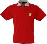 Ferrari Contrast Hem Zip Polo Shirt - Red