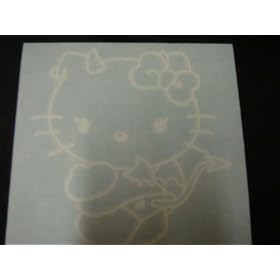 "Hello Kitty" Racing Car Decal Sticker (New) White Devil style