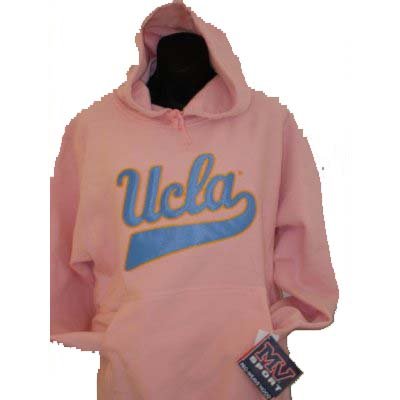 Mv Sport Ucla Bruins Tackle Twill Embroidered Hooded Sweatshir Pink/light Blue&gold