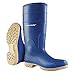 16"H Menx27;s Boots, Plain Toe Type, PVC Upper Material, Blue, Size 10