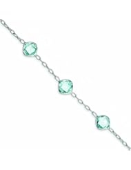 Genuine .925 Sterling Silver Blue Topaz Bracelet 5.4 Grams . 100% Satisfaction Guaranteed.