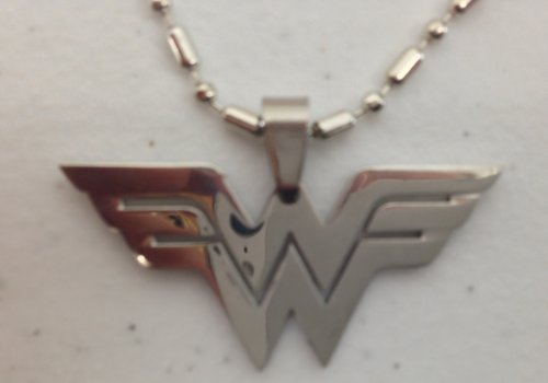 DC Comics WONDER WOMAN Logo Stainless Steel PENDANT w/ 26