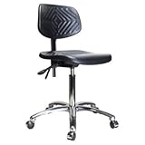 Perch Ergonomic Industrial Chair in Chrome 20" - 28" (Soft Floor Casters)
