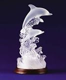 Dolphin Lamp: Frosted Acrylic Sculptured Dolphin Light with Multicolor Display